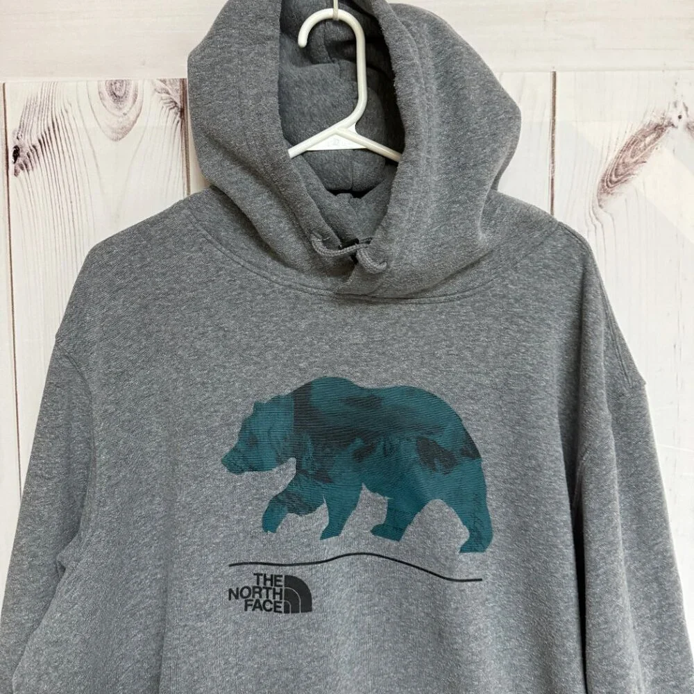 The North Face Men’s‎ Bear Graphic Hoodie XL Heather Gray EUC